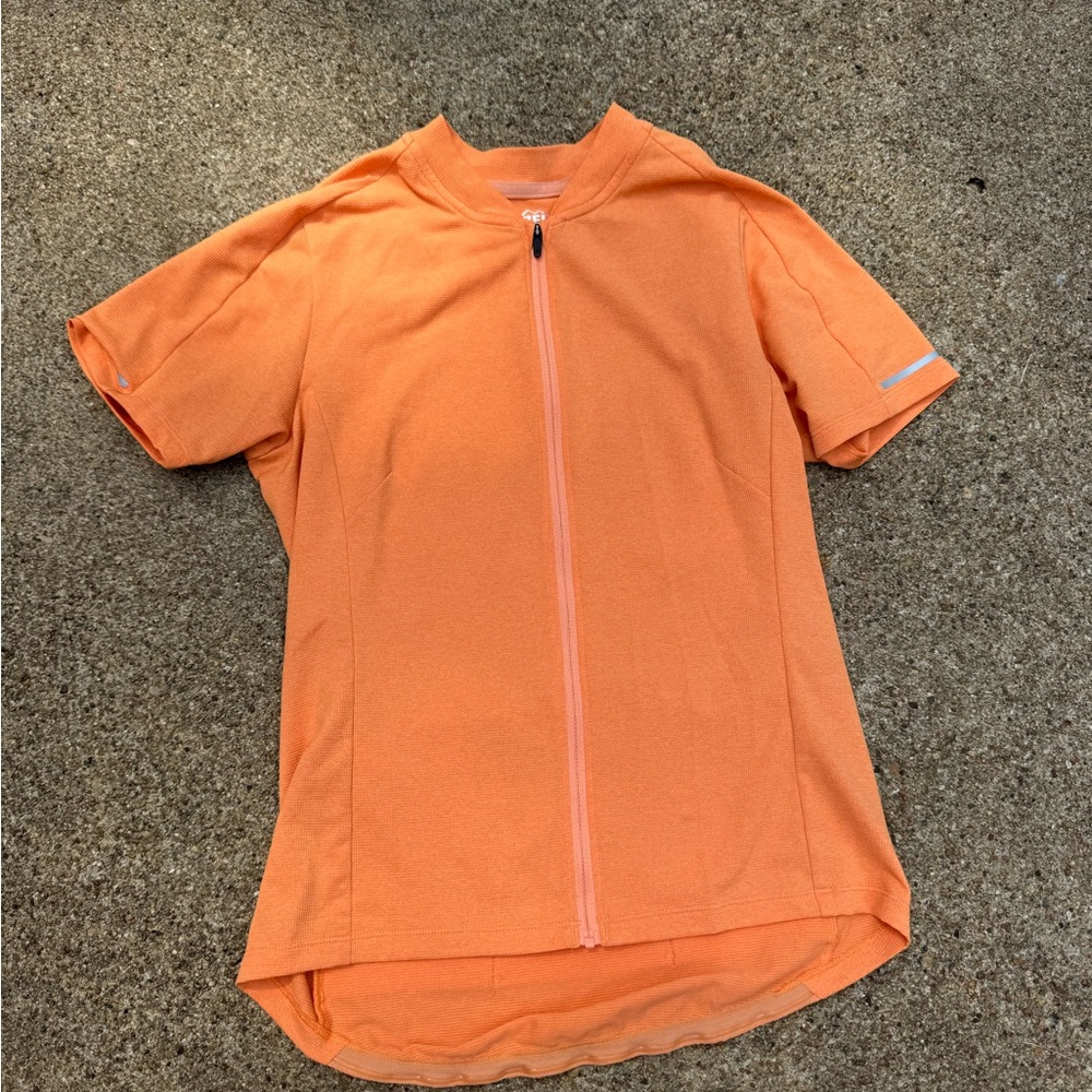 REI Co-Op Orange Short Sleeve Zip Up Cycling Jersey